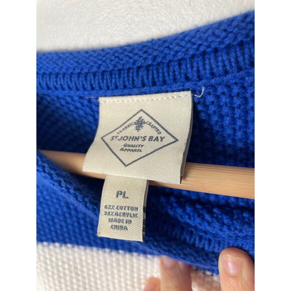 St. Johns Bay Women's Fisherman Knit Sweater Large Bright Colorblock Eclectic - Picture 4 of 10